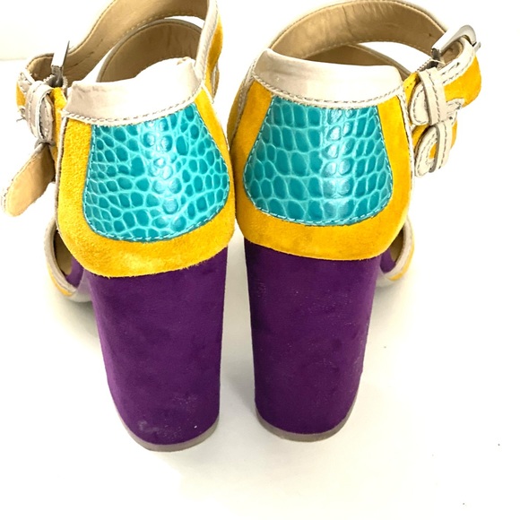 GEOX D Nolina suede pump. Open toe. Ochrey/Yellow / Grey - Picture 11 of 11